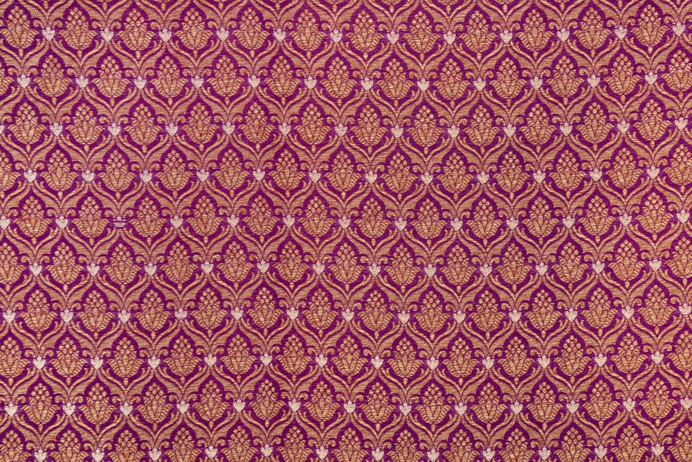 Wine Handwoven Banarasi Brocade Fabric