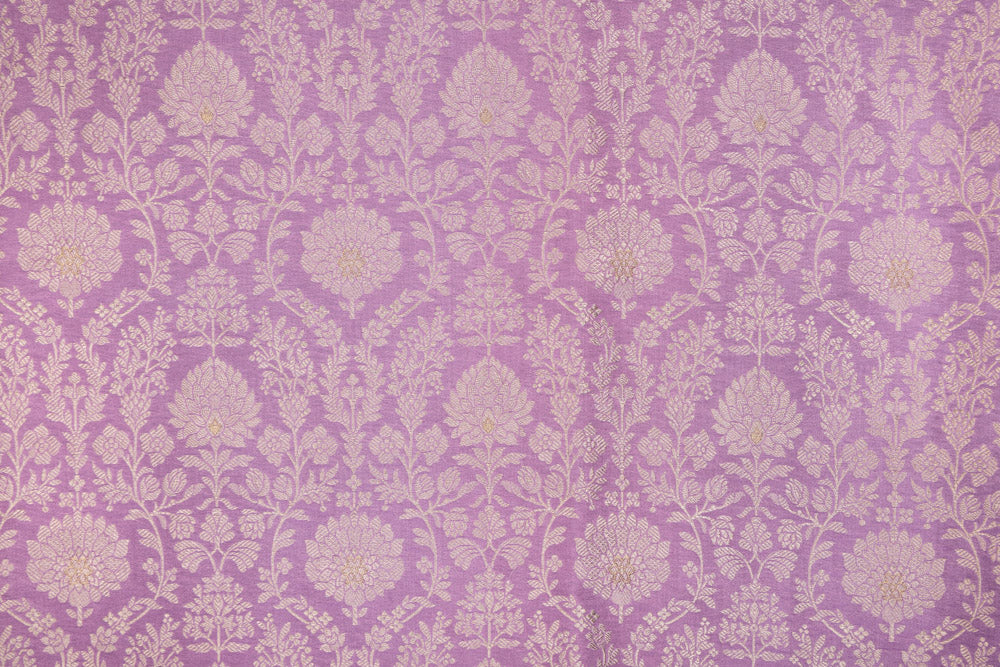 Lavender Handwoven Banarasi Brocade Fabric