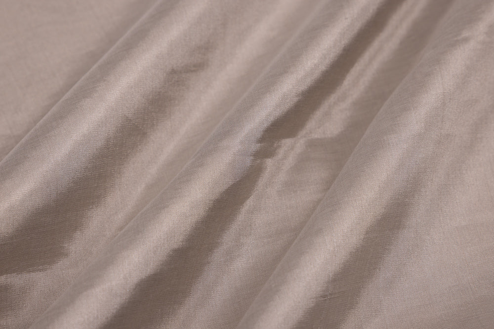 Silver Banarasi Satin Tissue Silk Fabric