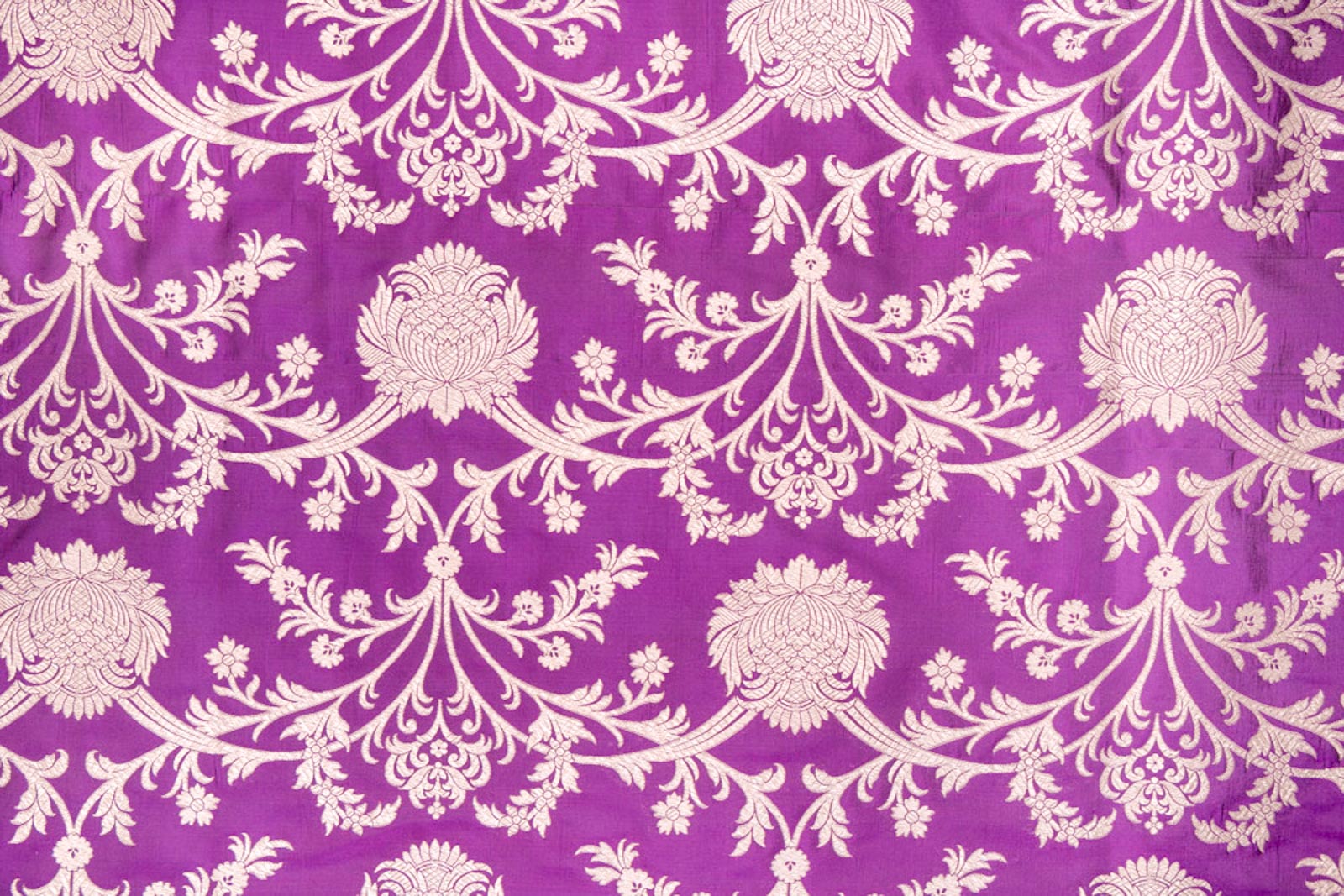 Magenta Pink Handwoven Banarasi Silk Fabric