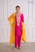 Fuchsia Pink Banarasi Bandhej Chiniya Silk Kurta Set