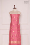 Pink Handwoven Banarasi Raw Silk Suit Piece
