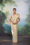 Powder Blue Handwoven Banarasi Kadhua Silk Tissue Saree