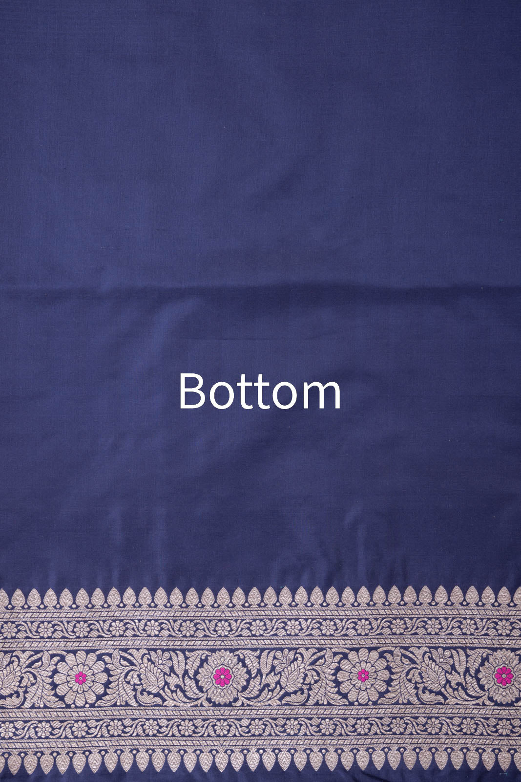 Navy Blue Handwoven Banarasi Silk Suit Piece