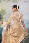Grey Handwoven Banarasi Tissue Silk Saree