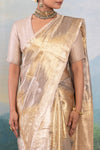 Grey Handwoven Banarasi Tissue Silk Saree