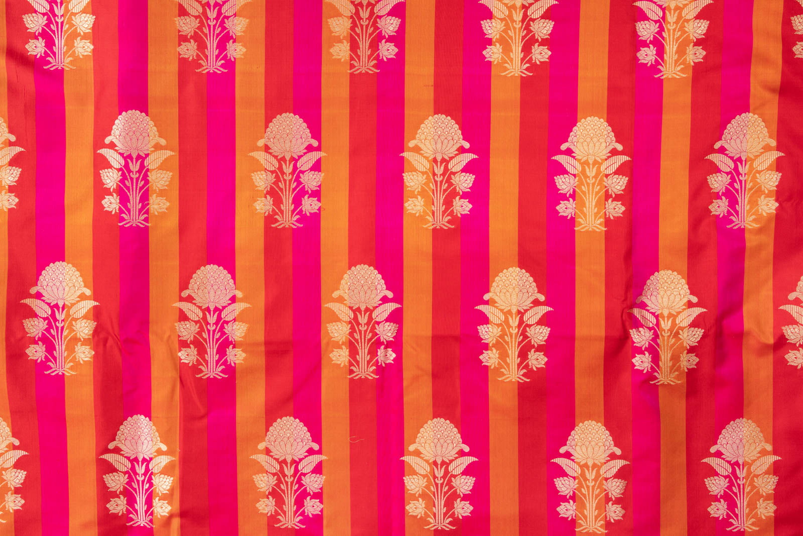 Multicolor Handwoven Banarasi Silk Fabric