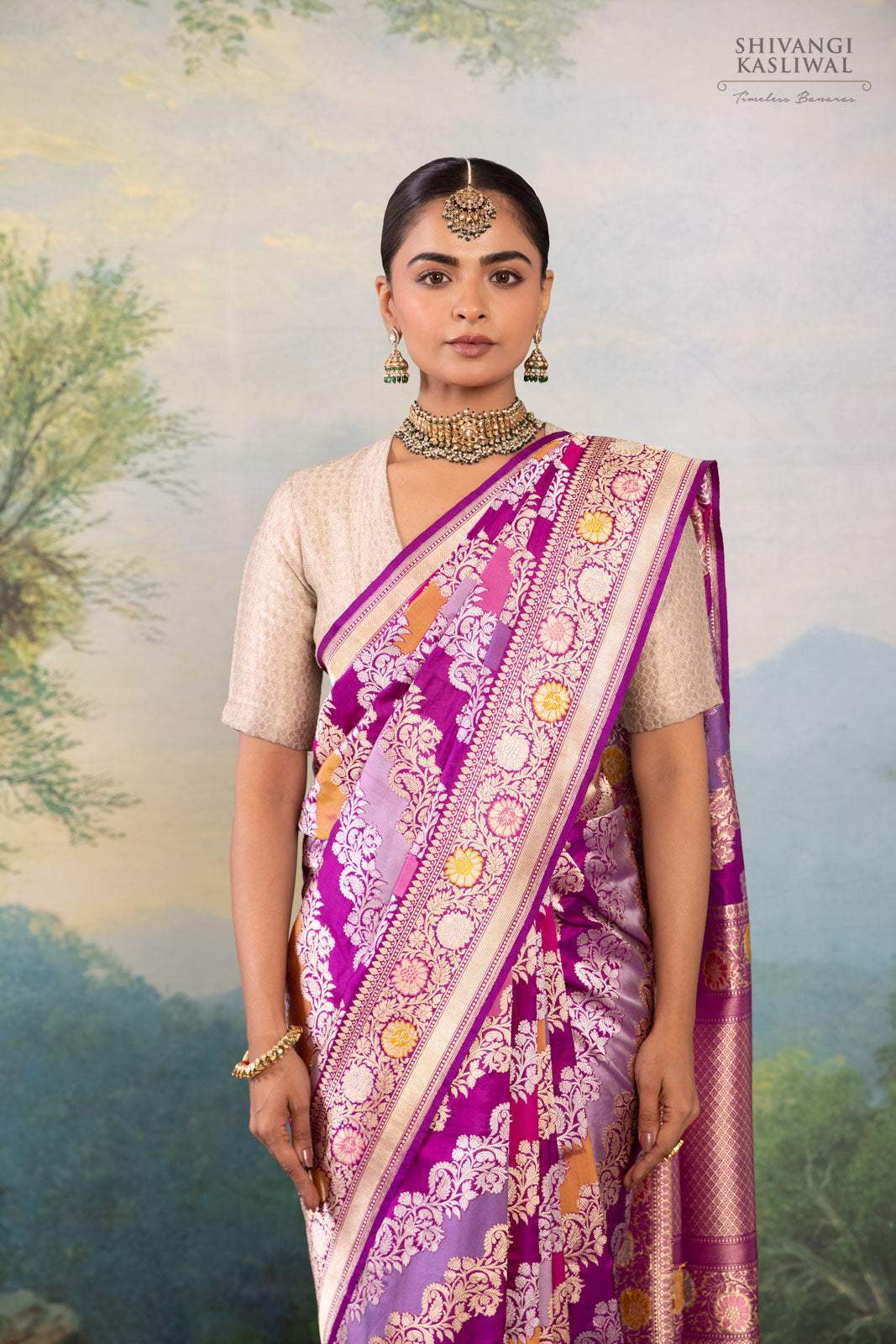 Multicolor Rangkat Handwoven Banarasi Kadhua Silk Saree