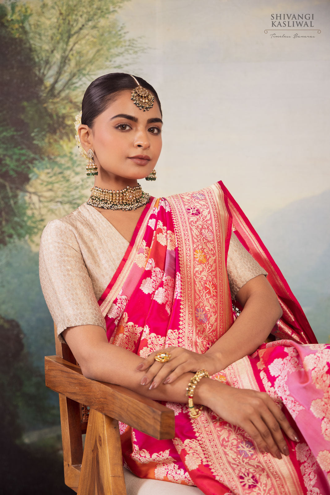 Multicolor Rangkat Handwoven Banarasi Kadhua Silk Saree