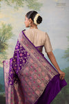 Purple Handwoven Banarasi Kadhua Silk Saree