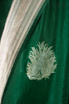 Bottle Green Handwoven Banarasi Kadhua Silk Saree