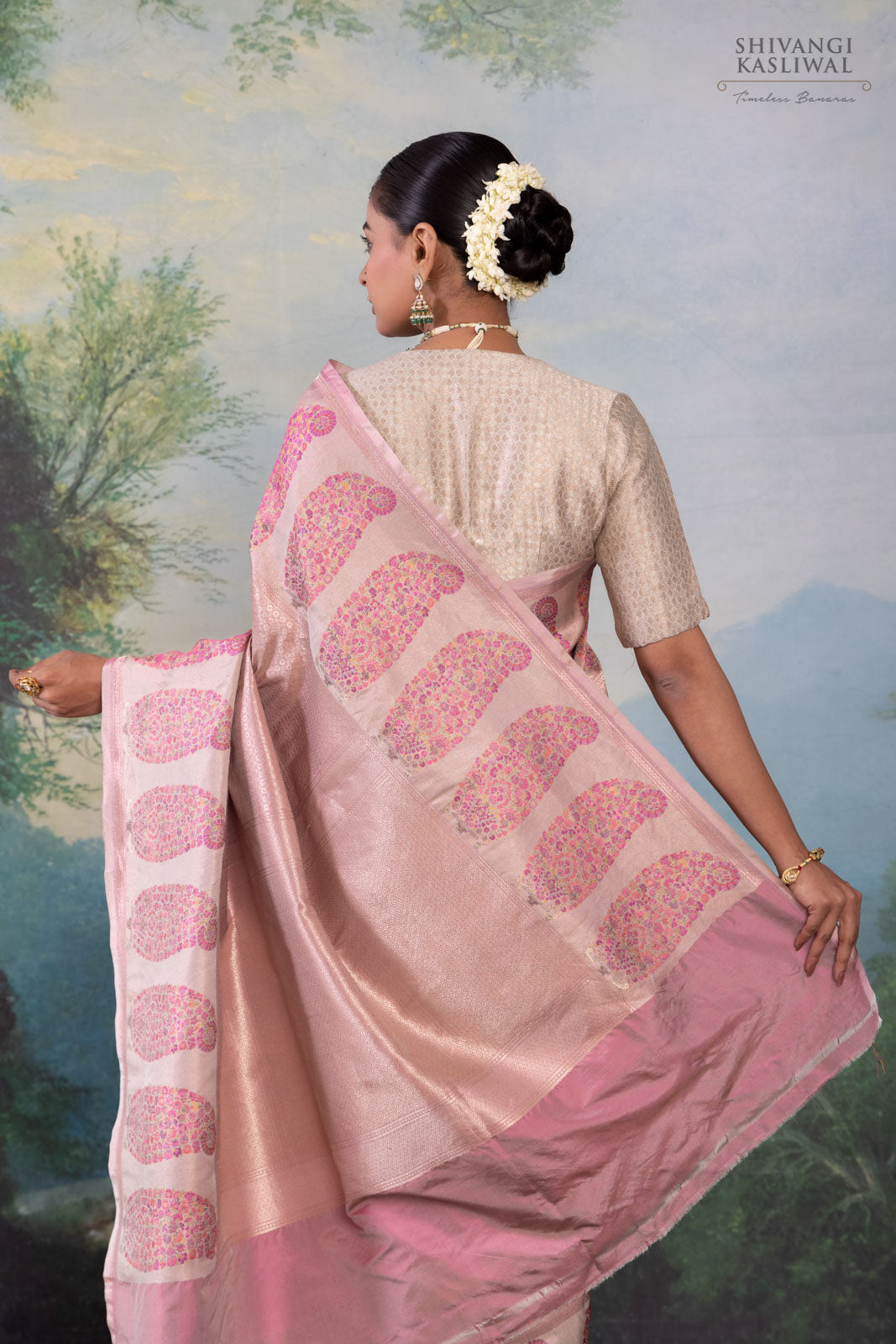 Pink Handwoven Banarasi Silk Saree
