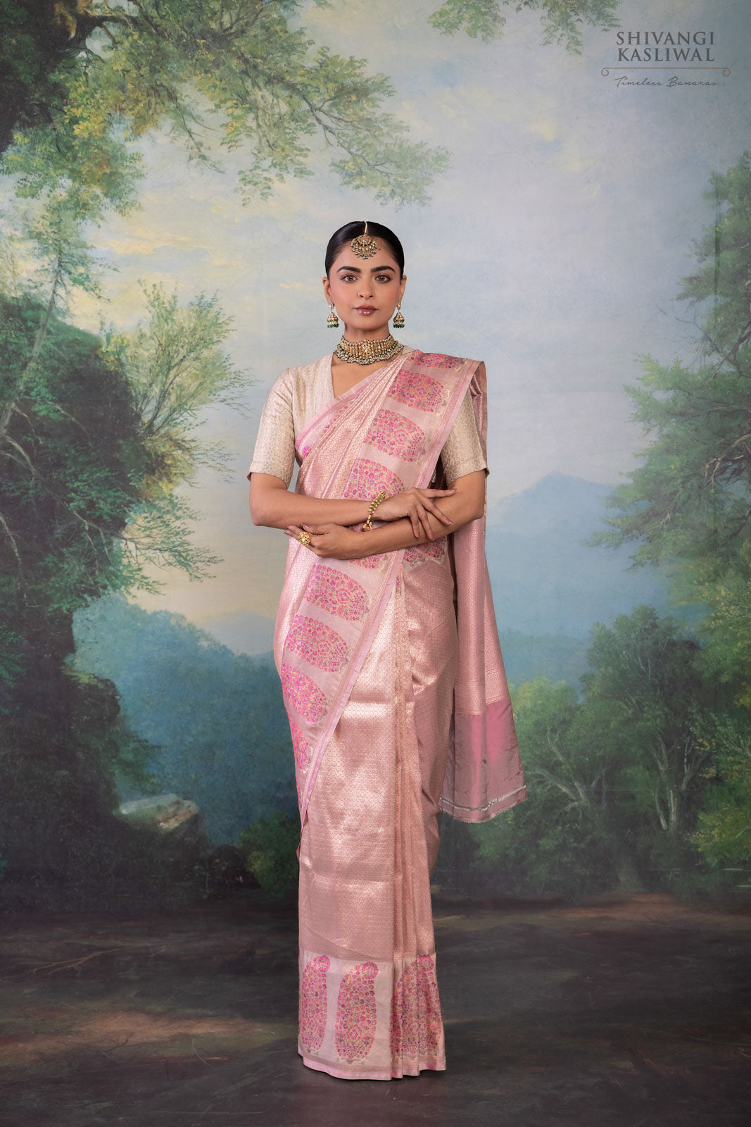 Pink Handwoven Banarasi Silk Saree