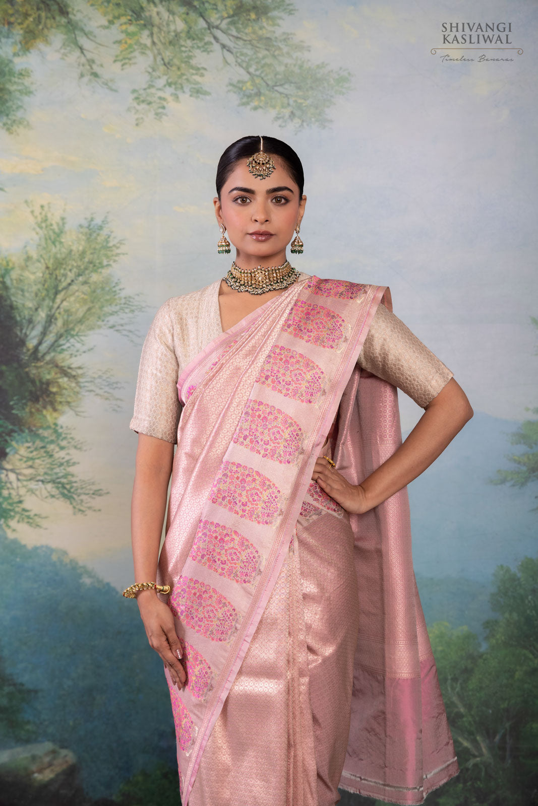 Pink Handwoven Banarasi Silk Saree