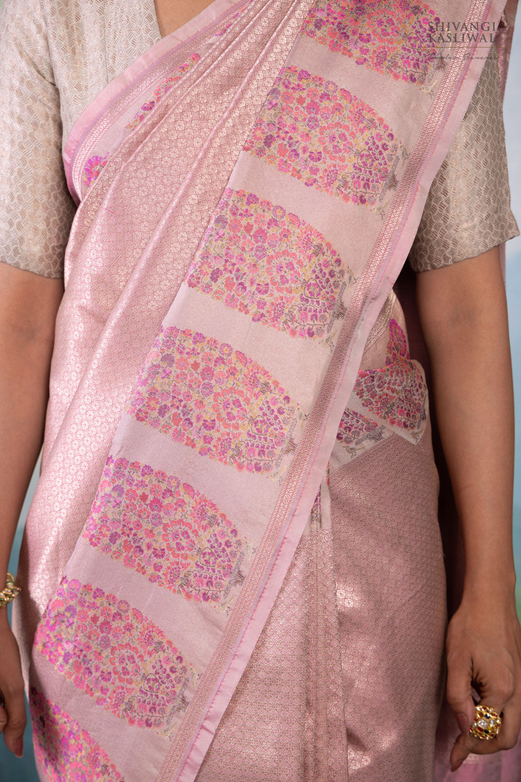 Pink Handwoven Banarasi Silk Saree
