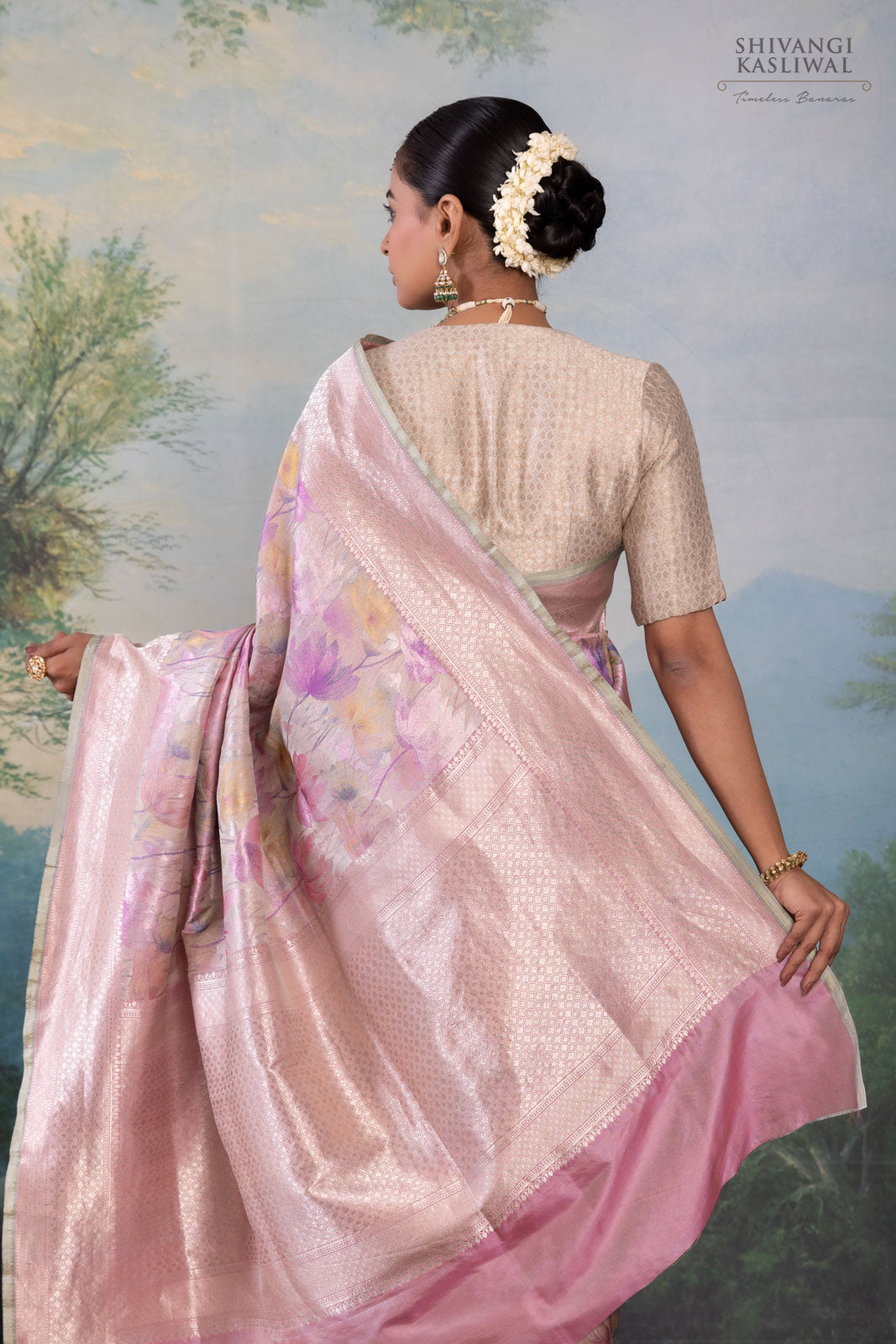 Pink Handwoven Banarasi Silk Saree