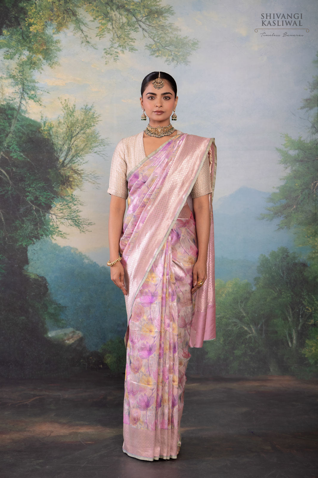 Pink Handwoven Banarasi Silk Saree
