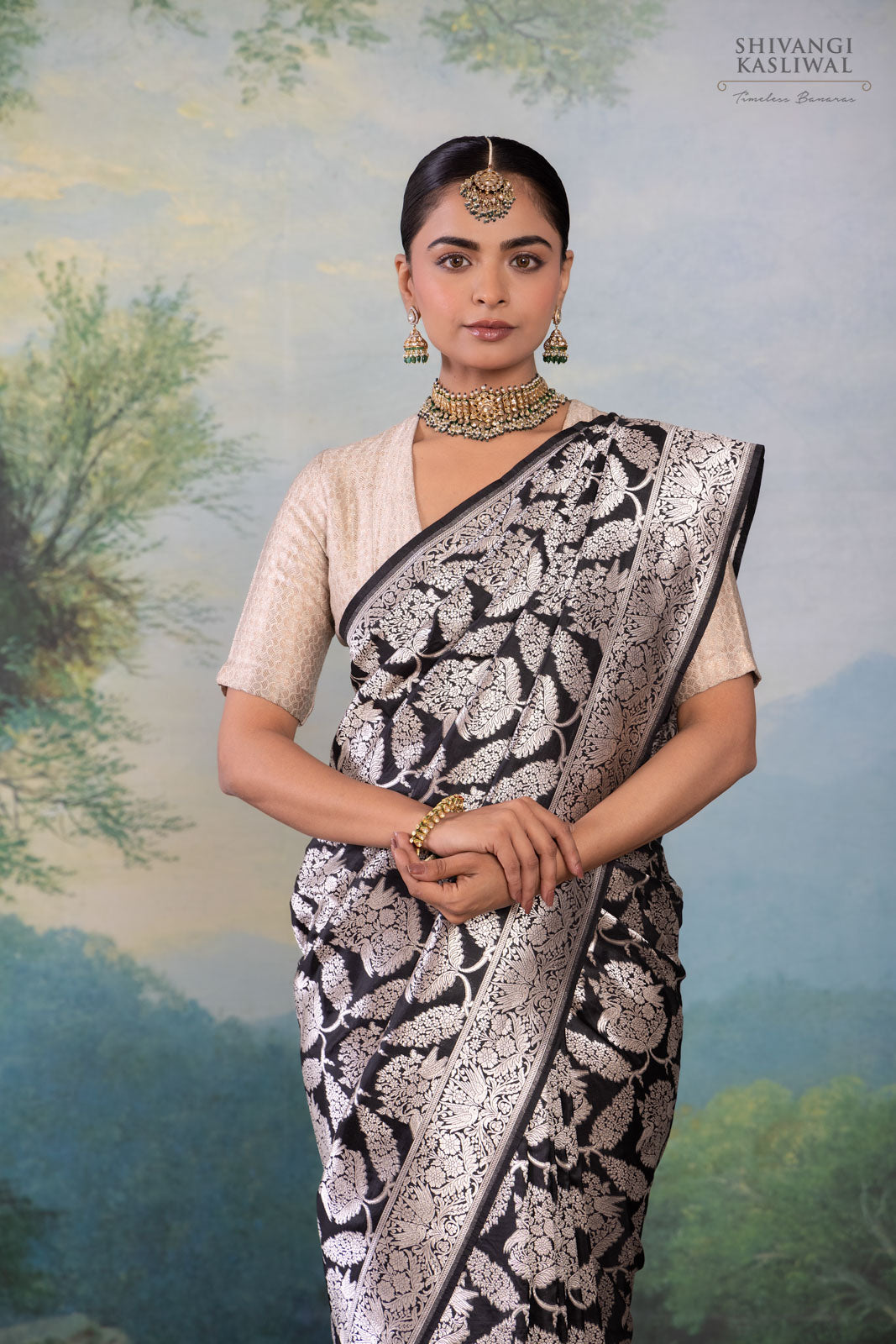Black Handwoven Banarasi Silk Saree