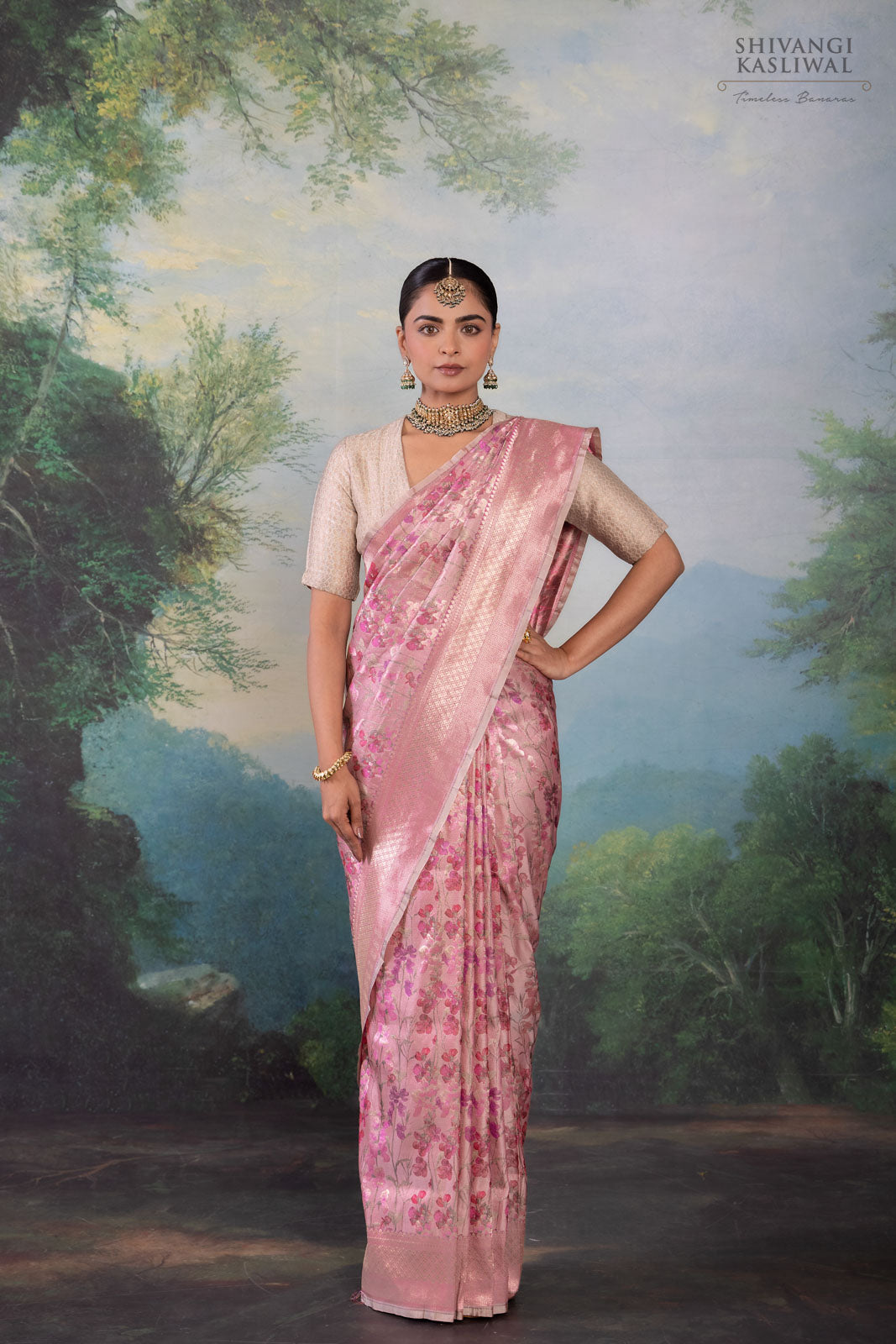 Pink Handwoven Banarasi Silk Saree