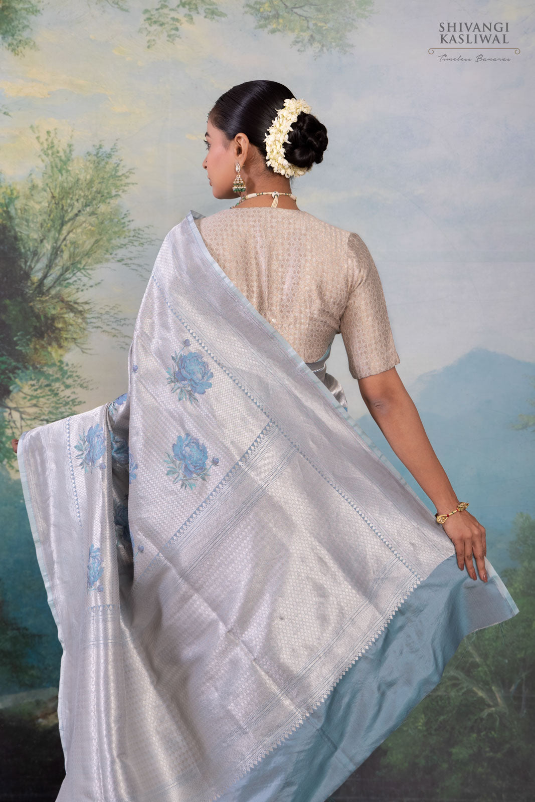 Blue Handwoven Banarasi Silk Saree