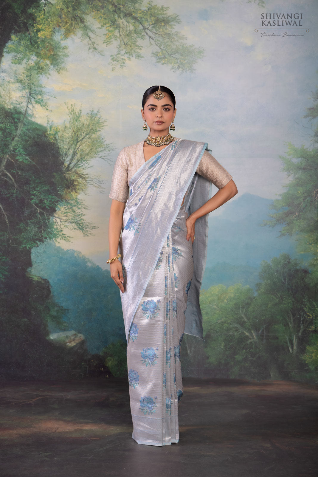 Blue Handwoven Banarasi Silk Saree