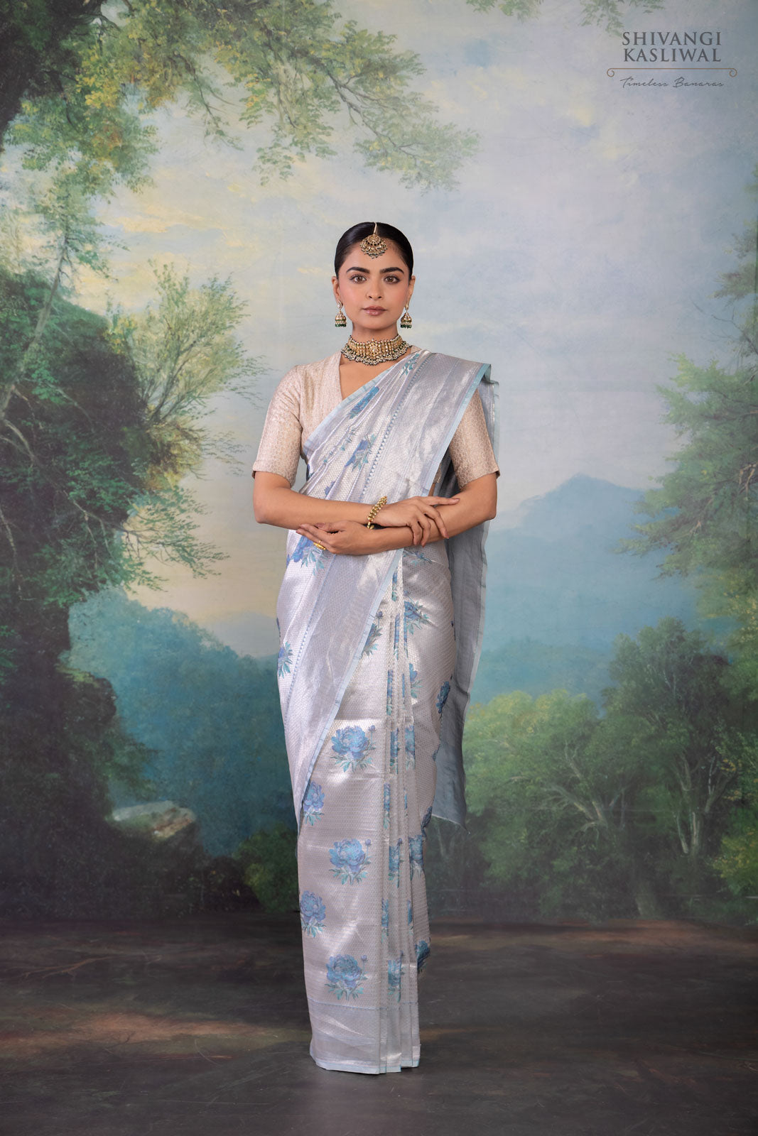 Blue Handwoven Banarasi Silk Saree