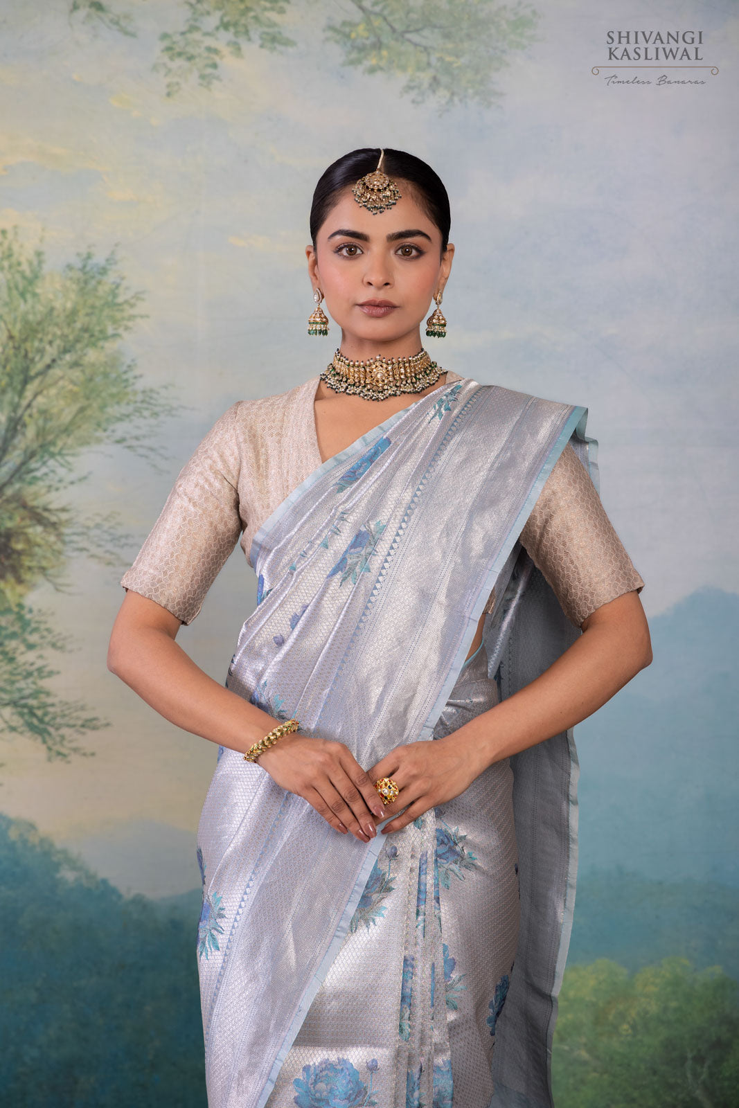 Blue Handwoven Banarasi Silk Saree