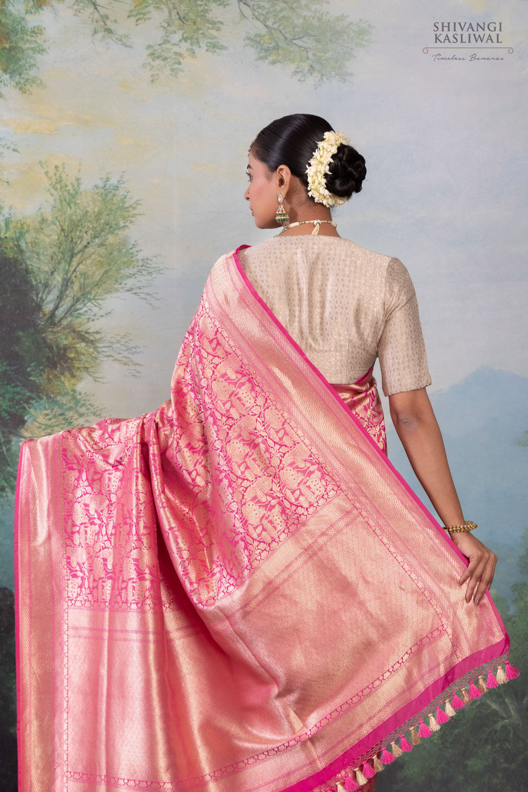 Pink Handwoven Banarasi Silk Saree