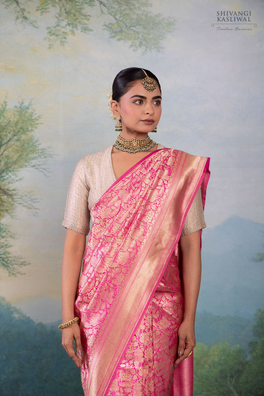 Pink Handwoven Banarasi Silk Saree