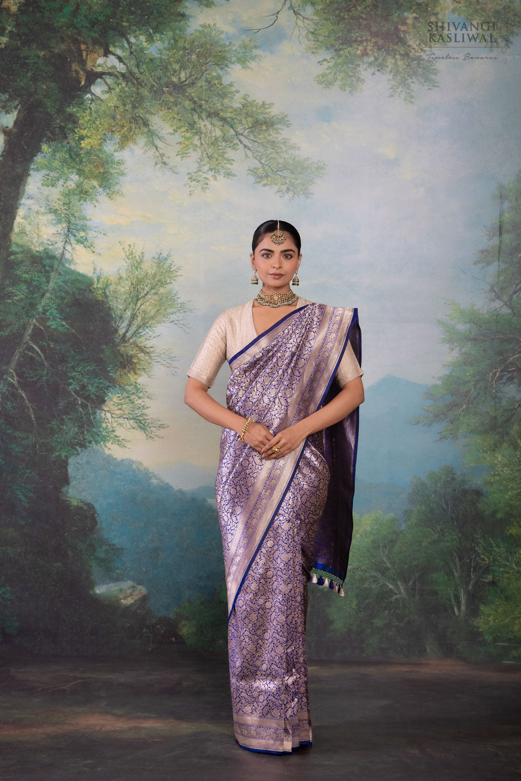 Blue Handwoven Banarasi Silk Saree