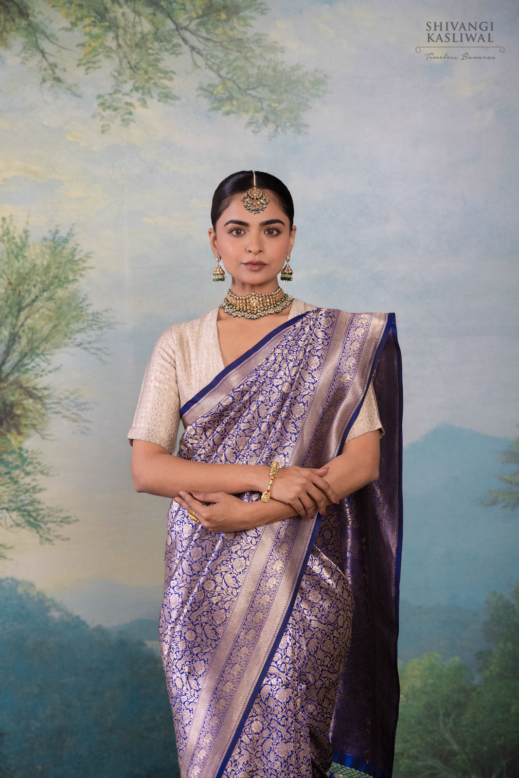 Blue Handwoven Banarasi Silk Saree