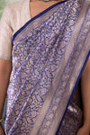 Blue Handwoven Banarasi Silk Saree