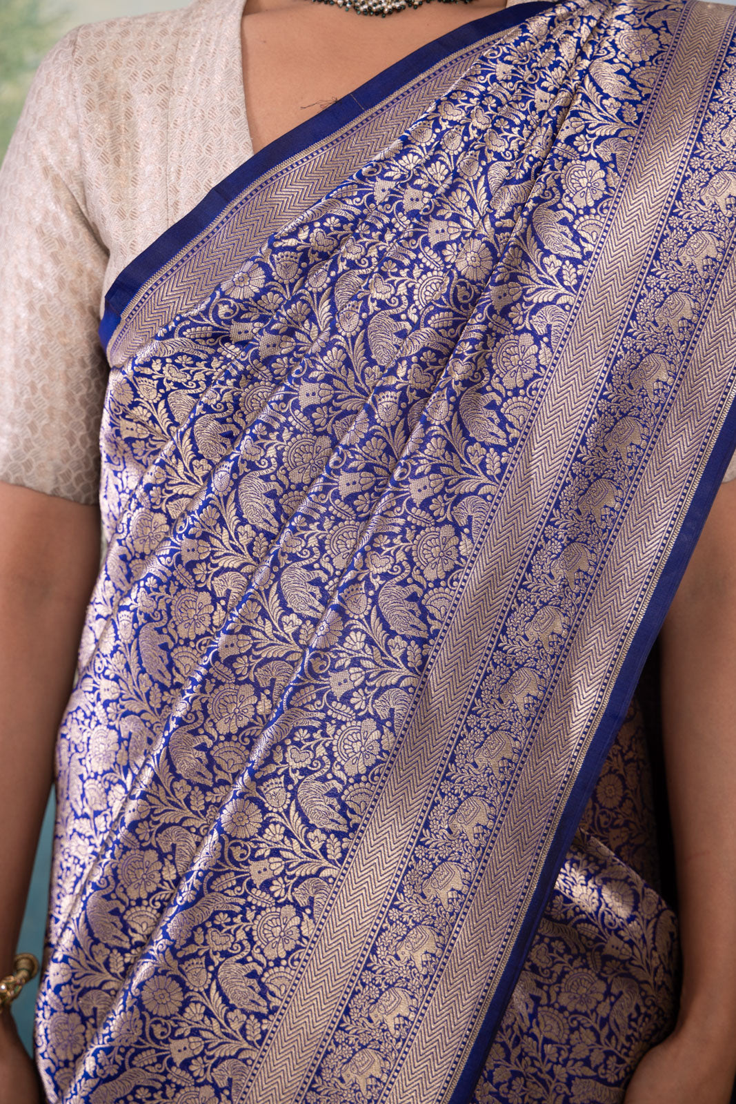 Blue Handwoven Banarasi Silk Saree