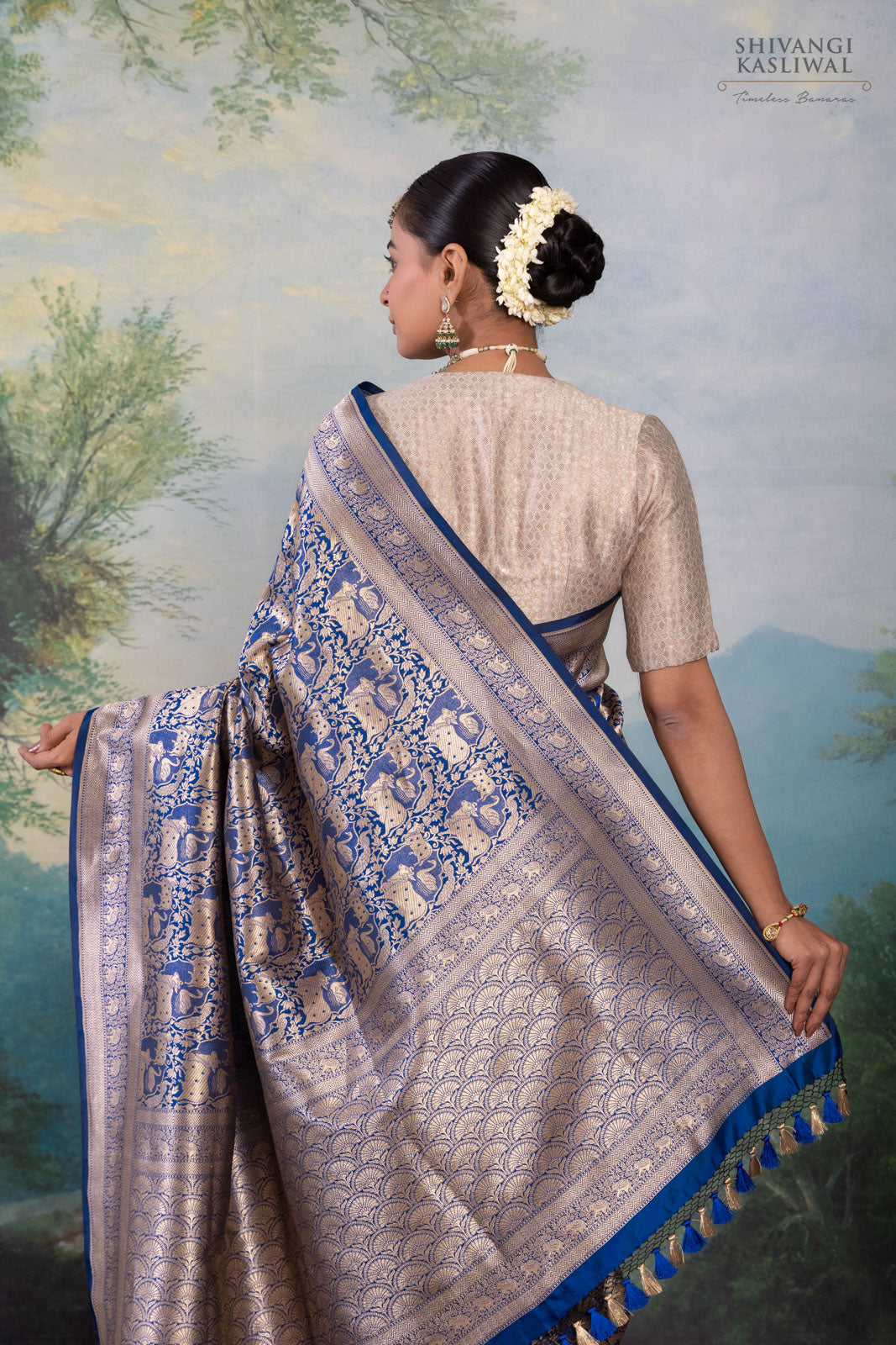 Blue Handwoven Banarasi Silk Saree