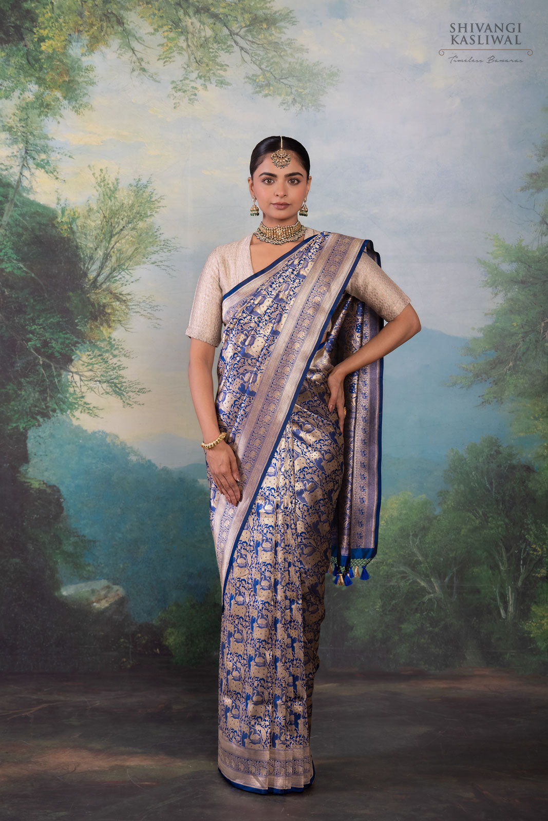 Blue Handwoven Banarasi Silk Saree