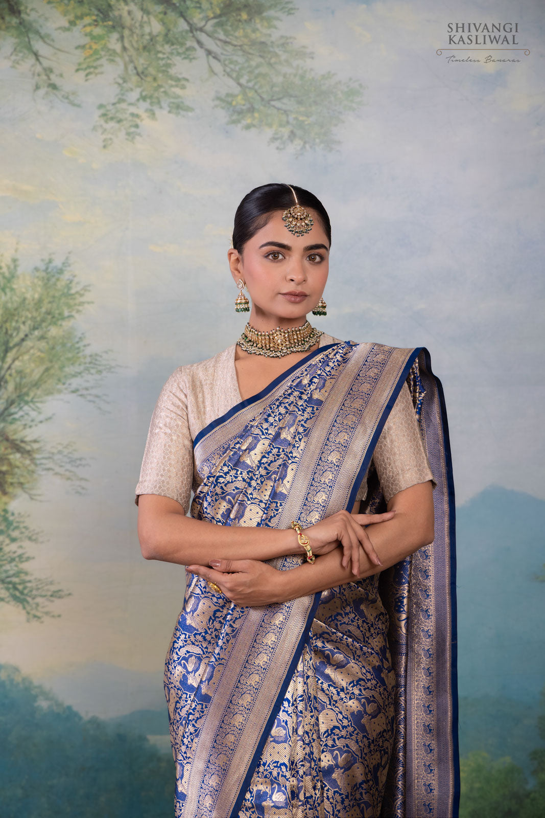 Blue Handwoven Banarasi Silk Saree