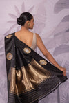 Black Handwoven Banarasi Pure Silk Saree