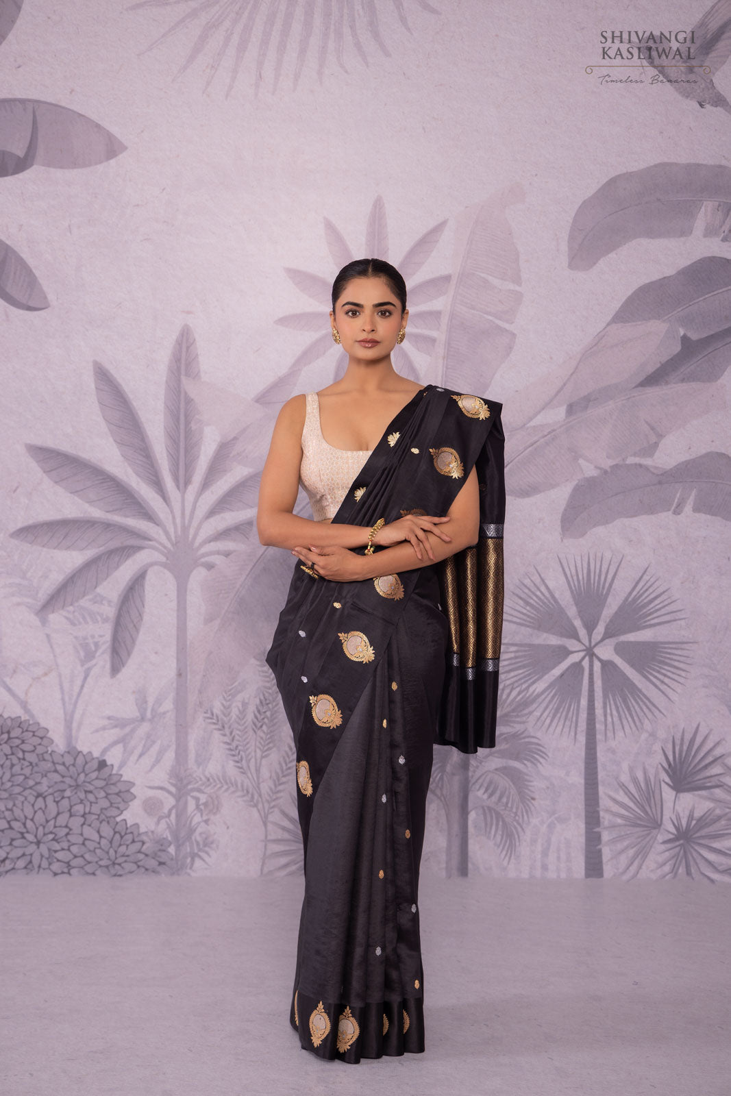 Black Handwoven Banarasi Pure Silk Saree