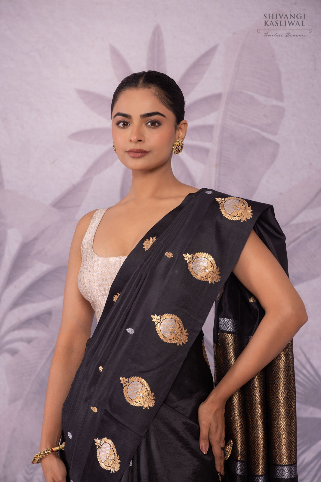 Black Handwoven Banarasi Pure Silk Saree