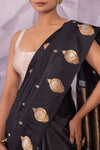 Black Handwoven Banarasi Pure Silk Saree
