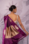 Wine Handwoven Banarasi Pure Silk Saree
