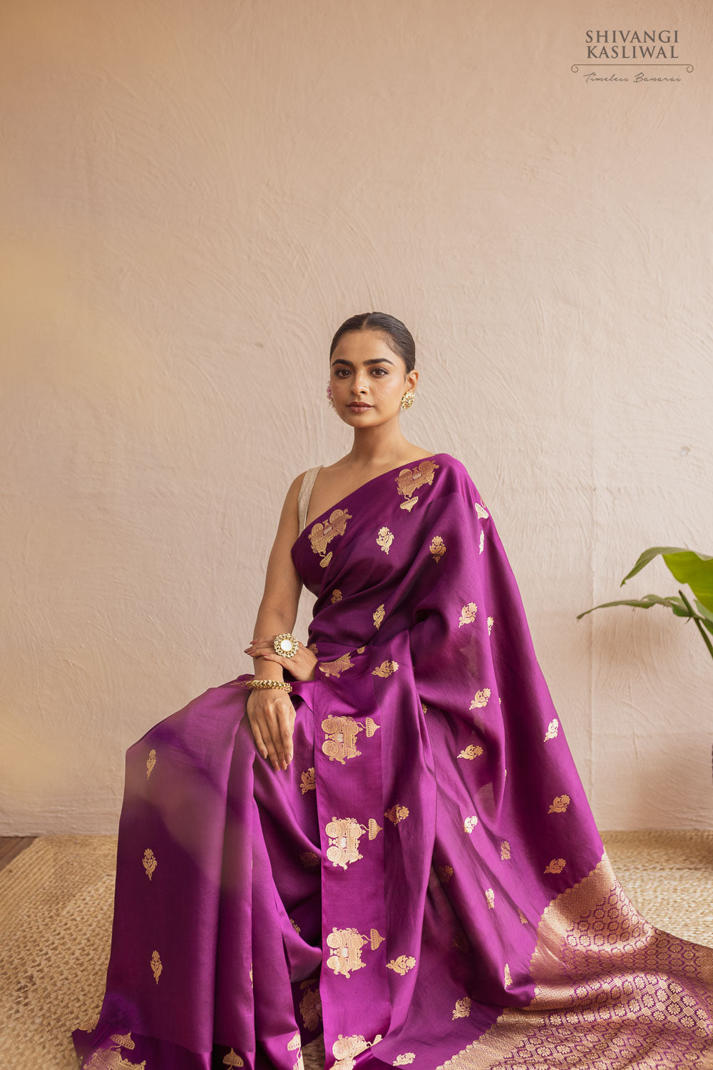 Magenta Pink Handwoven Banarasi Pure Silk Saree