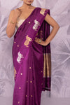 Magenta Pink Handwoven Banarasi Pure Silk Saree