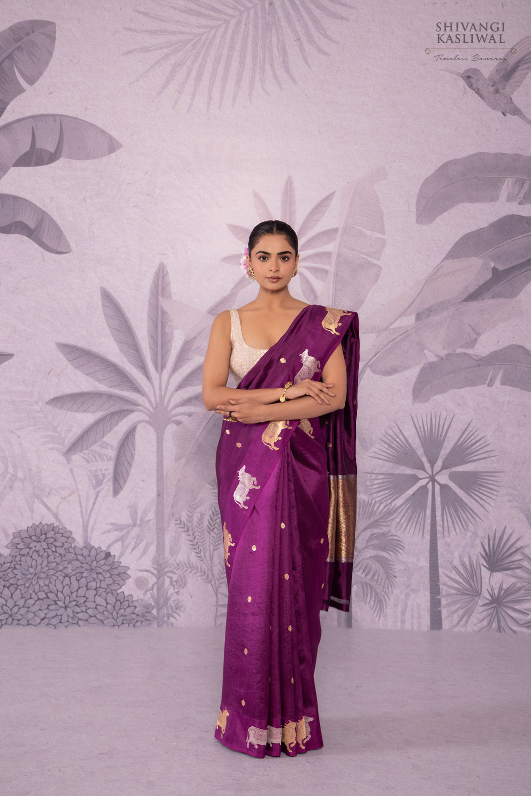 Magenta Pink Handwoven Banarasi Pure Silk Saree