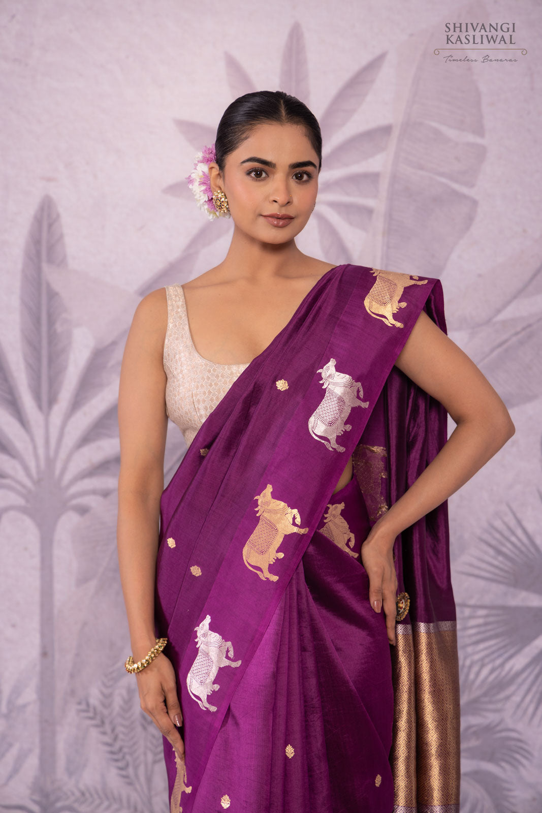 Magenta Pink Handwoven Banarasi Pure Silk Saree