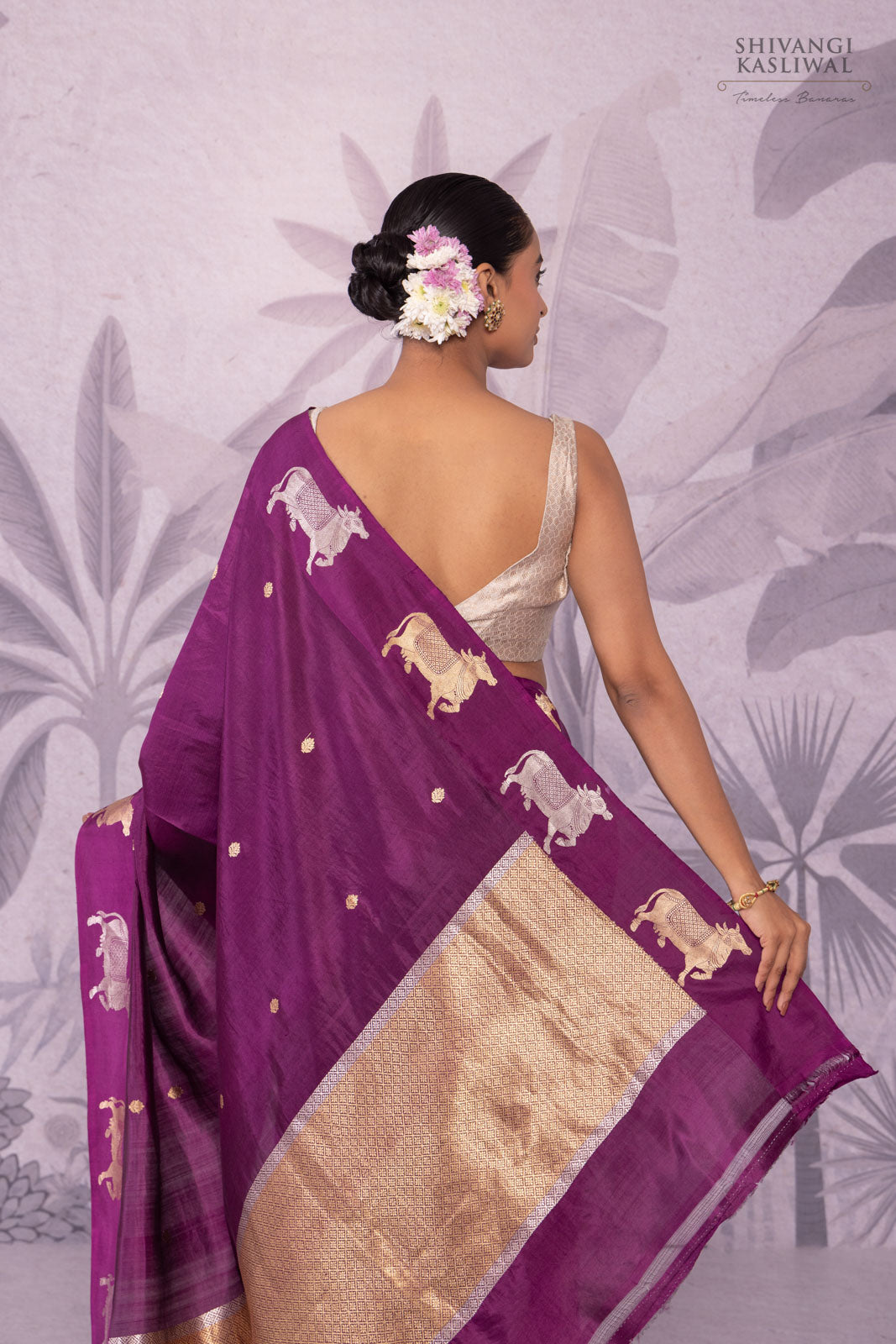 Magenta Pink Handwoven Banarasi Pure Silk Saree