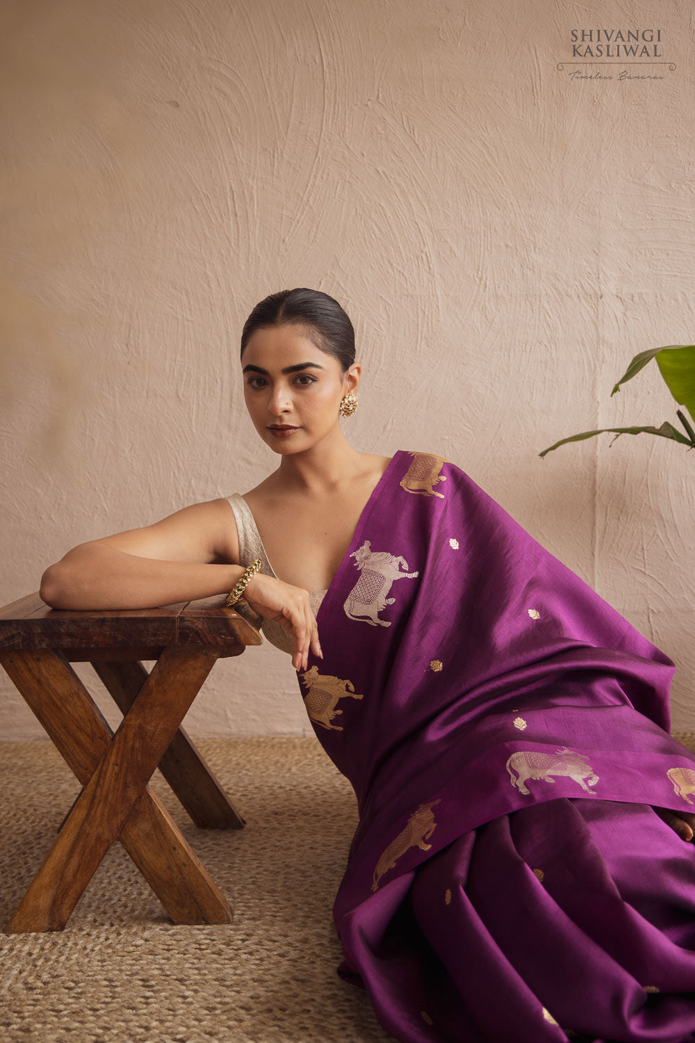 Magenta Pink Handwoven Banarasi Pure Silk Saree