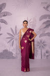 Wine Handwoven Banarasi Pure Silk Saree