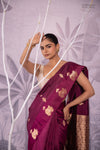 Wine Handwoven Banarasi Pure Silk Saree