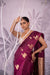 Wine Handwoven Banarasi Pure Silk Saree